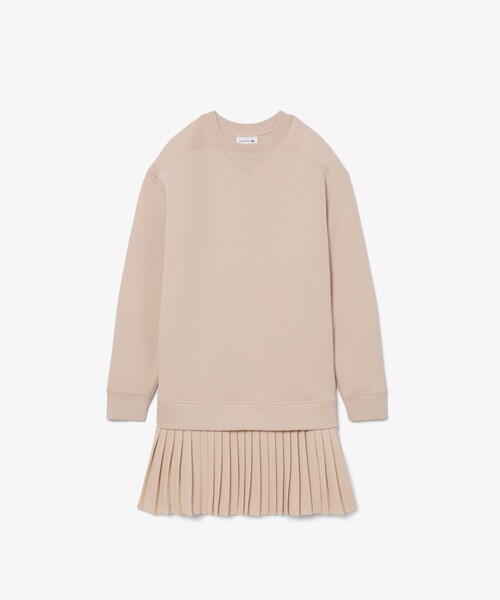 LACOSTE（ラコステ）の「プリーツスカート切り替えスウェットドレス（ワンピース・レディース・ダークブラウン/ベージュ・40/38/36/34）」の2枚目の写真