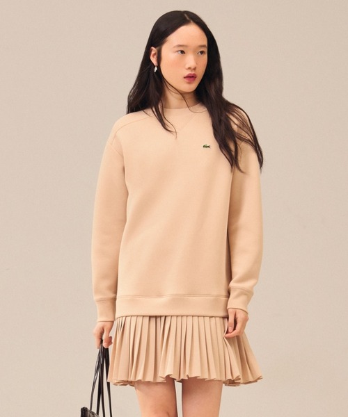LACOSTE(ラコステ)の「プリーツスカート切り替えスウェットドレス(ワンピース・レディース・ブラウン/ベージュ・40/38/36/34)」の1枚目の写真