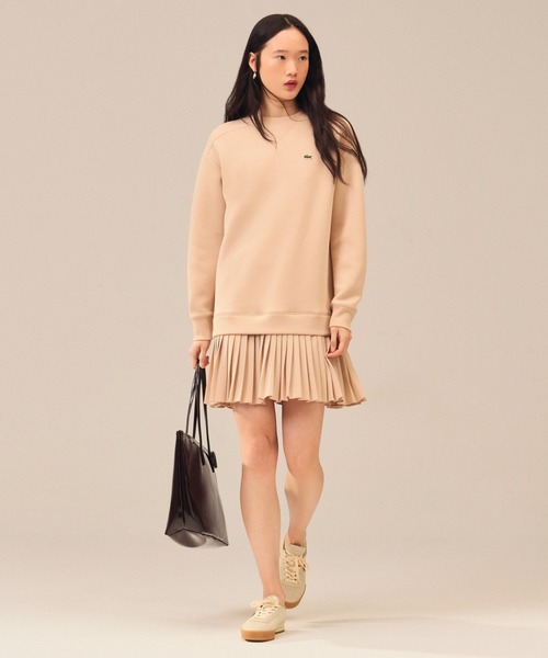 LACOSTE(ラコステ)の「プリーツスカート切り替えスウェットドレス(ワンピース・レディース・ブラウン/ベージュ・40/38/36/34)」の4枚目の写真