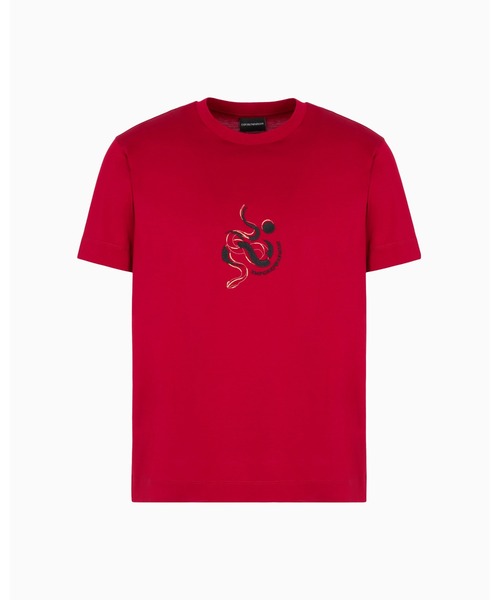 EMPORIO ARMANI（エンポリオアルマーニ）の「【エンポリオ アルマーニ】ASV Tシャツ リヨセル混紡ジャージー（Tシャツ/カットソー・メンズ・レッド・SMALL/MEDIUM/LARGE）」の2枚目の写真