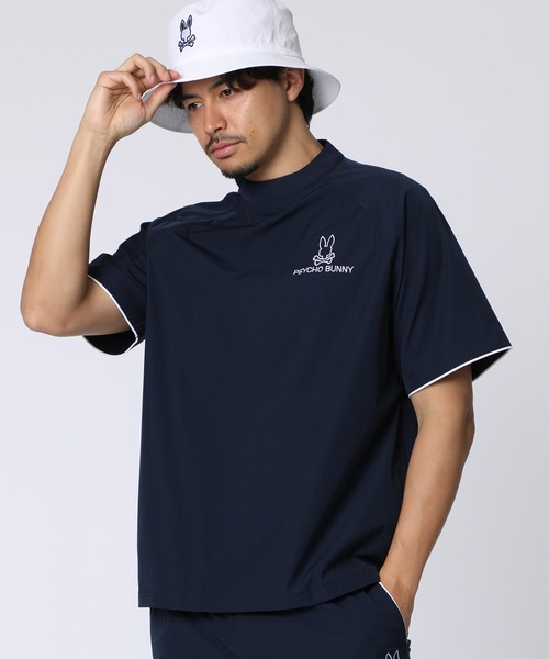 Psycho Bunny（サイコバニー）の「[GOLF]パイピングライン ナイロンショルダージップラグランTシャツ（Tシャツ/カットソー・メンズ・ベージュ/ネイビー/ブラック・MEDIUM/XX-LARGE/X-LARGE/LARGE）」の3枚目の写真