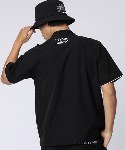 Psycho Bunny（サイコバニー）の「[GOLF]パイピングライン ナイロンショルダージップラグランTシャツ（Tシャツ/カットソー・メンズ・ベージュ/ネイビー/ブラック・MEDIUM/XX-LARGE/X-LARGE/LARGE）」の8枚目の写真