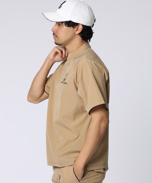 Psycho Bunny（サイコバニー）の「[GOLF]パイピングライン ナイロンショルダージップラグランTシャツ（Tシャツ/カットソー・メンズ・ベージュ/ネイビー/ブラック・MEDIUM/XX-LARGE/X-LARGE/LARGE）」の12枚目の写真