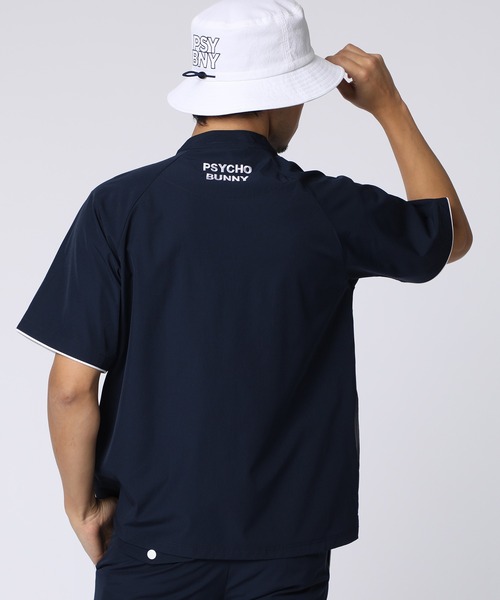 Psycho Bunny（サイコバニー）の「[GOLF]パイピングライン ナイロンショルダージップラグランTシャツ（Tシャツ/カットソー・メンズ・ベージュ/ネイビー/ブラック・MEDIUM/XX-LARGE/X-LARGE/LARGE）」の18枚目の写真