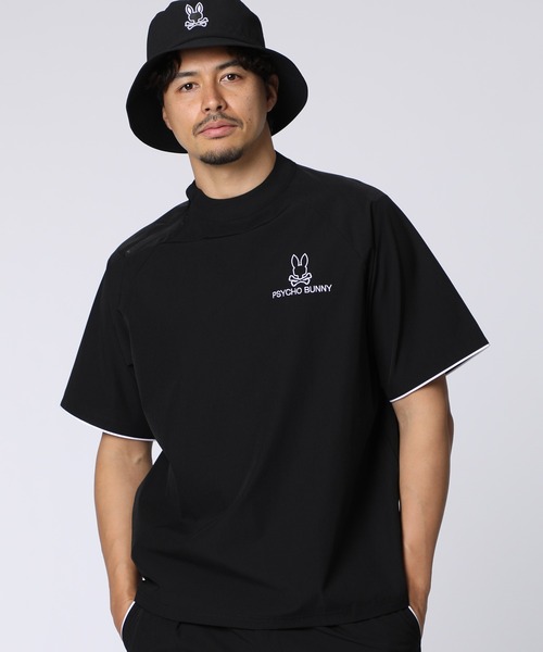 Psycho Bunny（サイコバニー）の「[GOLF]パイピングライン ナイロンショルダージップラグランTシャツ（Tシャツ/カットソー・メンズ・ベージュ/ネイビー/ブラック・MEDIUM/XX-LARGE/X-LARGE/LARGE）」の6枚目の写真