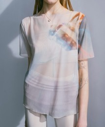 sahara（サハラ）の「Half Sleeve Sheer Top/半袖シアー素材トップス（Tシャツ/カットソー）」