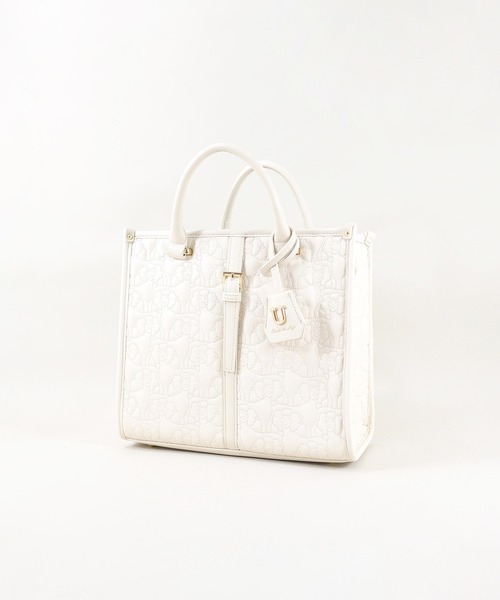 U(ユー)の「Poodmou【プードム】/ジュリアングルトートバッグ/Mサイズ(トートバッグ・レディース・アイボリー/ベージュ系その他・FREE)」の1枚目の写真