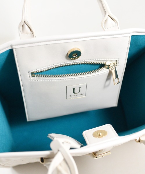 U(ユー)の「Poodmou【プードム】/ジュリアングルトートバッグ/Mサイズ(トートバッグ・レディース・アイボリー/ベージュ系その他・FREE)」の20枚目の写真