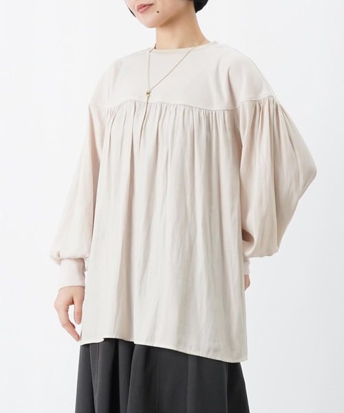 LUCA/LADY LUCK LUCA（ルカ/レディラックルカ）の「LC/LLL 異素材クルーネックプルオーバー（Tシャツ/カットソー・レディース・アイボリー/ブラック・FREE）」の9枚目の写真