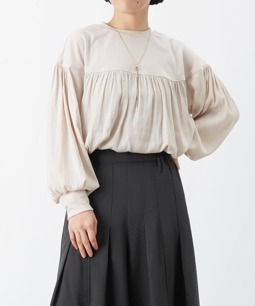 LUCA/LADY LUCK LUCA（ルカ/レディラックルカ）の「LC/LLL 異素材クルーネックプルオーバー（Tシャツ/カットソー・レディース・アイボリー/ブラック・FREE）」の14枚目の写真