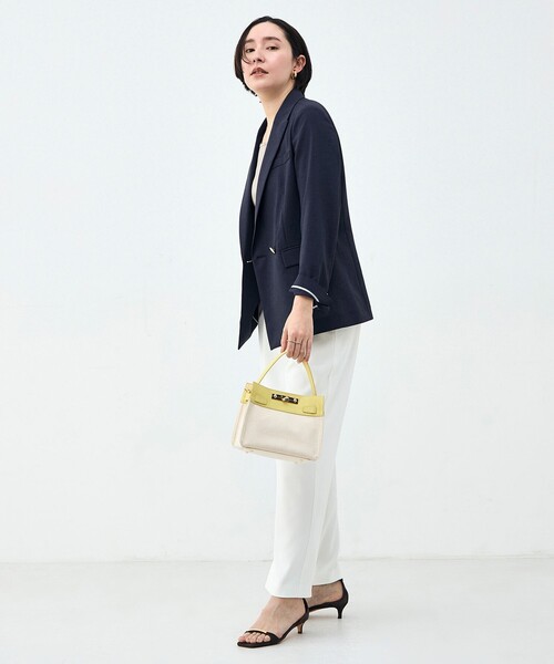 NOLLEY’S Sophi(ノーリーズソフィ)の「《セットアップ対応》ウォッシャブルブリーザブルシャンブレーダブルジャケット(テーラードジャケット・レディース・ネイビー/ベージュ/ライトグレー・34/36/38)」の6枚目の写真