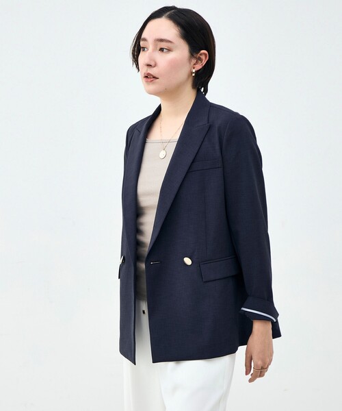 NOLLEY’S Sophi(ノーリーズソフィ)の「《セットアップ対応》ウォッシャブルブリーザブルシャンブレーダブルジャケット(テーラードジャケット・レディース・ネイビー/ベージュ/ライトグレー・34/36/38)」の9枚目の写真