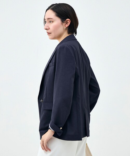 NOLLEY’S Sophi(ノーリーズソフィ)の「《セットアップ対応》ウォッシャブルブリーザブルシャンブレーダブルジャケット(テーラードジャケット・レディース・ネイビー/ベージュ/ライトグレー・34/36/38)」の11枚目の写真