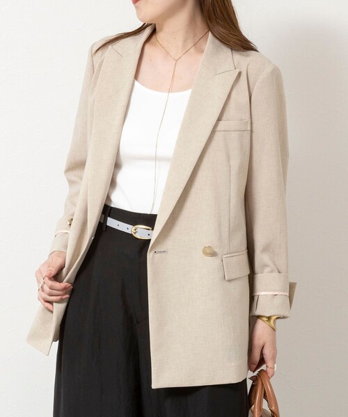 NOLLEY’S Sophi(ノーリーズソフィ)の「《セットアップ対応》ウォッシャブルブリーザブルシャンブレーダブルジャケット(テーラードジャケット・レディース・ネイビー/ベージュ/ライトグレー・34/36/38)」の13枚目の写真