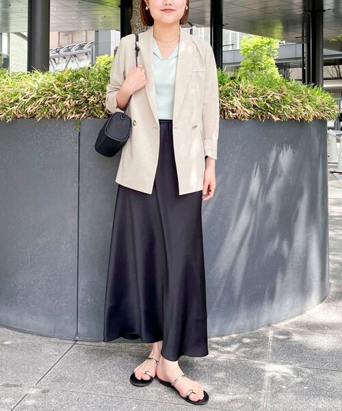 NOLLEY’S Sophi(ノーリーズソフィ)の「《セットアップ対応》ウォッシャブルブリーザブルシャンブレーダブルジャケット(テーラードジャケット・レディース・ネイビー/ベージュ/ライトグレー・34/36/38)」の14枚目の写真
