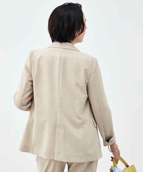 NOLLEY’S Sophi(ノーリーズソフィ)の「《セットアップ対応》ウォッシャブルブリーザブルシャンブレーダブルジャケット(テーラードジャケット・レディース・ネイビー/ベージュ/ライトグレー・34/36/38)」の4枚目の写真