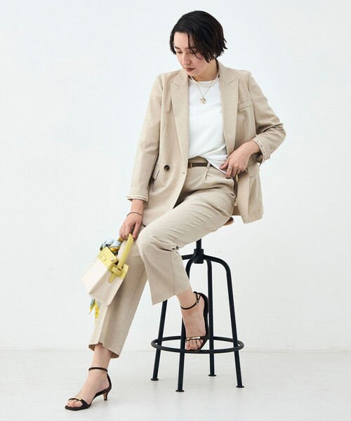 NOLLEY’S Sophi(ノーリーズソフィ)の「《セットアップ対応》ウォッシャブルブリーザブルシャンブレーダブルジャケット(テーラードジャケット・レディース・ネイビー/ベージュ/ライトグレー・34/36/38)」の8枚目の写真