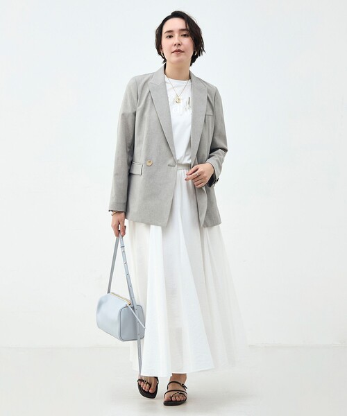 NOLLEY’S Sophi(ノーリーズソフィ)の「《セットアップ対応》ウォッシャブルブリーザブルシャンブレーダブルジャケット(テーラードジャケット・レディース・ネイビー/ベージュ/ライトグレー・34/36/38)」の9枚目の写真