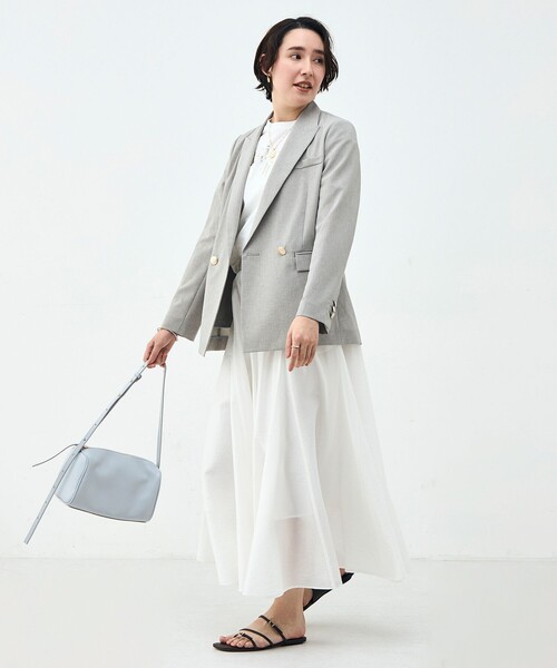 NOLLEY’S Sophi(ノーリーズソフィ)の「《セットアップ対応》ウォッシャブルブリーザブルシャンブレーダブルジャケット(テーラードジャケット・レディース・ネイビー/ベージュ/ライトグレー・34/36/38)」の10枚目の写真