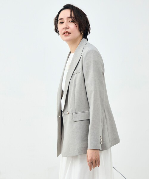 NOLLEY’S Sophi(ノーリーズソフィ)の「《セットアップ対応》ウォッシャブルブリーザブルシャンブレーダブルジャケット(テーラードジャケット・レディース・ネイビー/ベージュ/ライトグレー・34/36/38)」の15枚目の写真