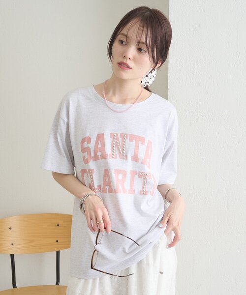 mystic(ミスティック)の「スタッズロゴカレッジTシャツ(Tシャツ/カットソー・レディース・グレー/チャコールグレー・FREE)」の11枚目の写真