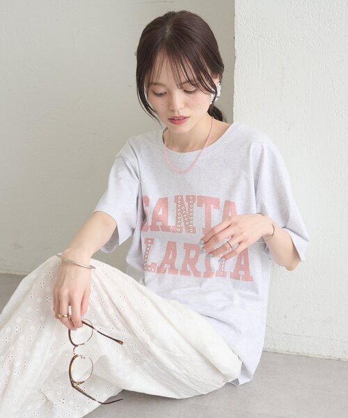 mystic(ミスティック)の「スタッズロゴカレッジTシャツ(Tシャツ/カットソー・レディース・グレー/チャコールグレー・FREE)」の12枚目の写真