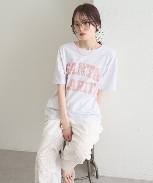 mystic(ミスティック)の「スタッズロゴカレッジTシャツ(Tシャツ/カットソー・レディース・グレー/チャコールグレー・FREE)」の13枚目の写真