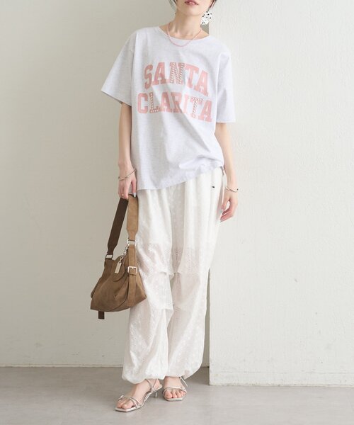 mystic(ミスティック)の「スタッズロゴカレッジTシャツ(Tシャツ/カットソー・レディース・グレー/チャコールグレー・FREE)」の14枚目の写真