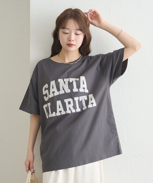mystic(ミスティック)の「スタッズロゴカレッジTシャツ(Tシャツ/カットソー・レディース・グレー/チャコールグレー・FREE)」の19枚目の写真