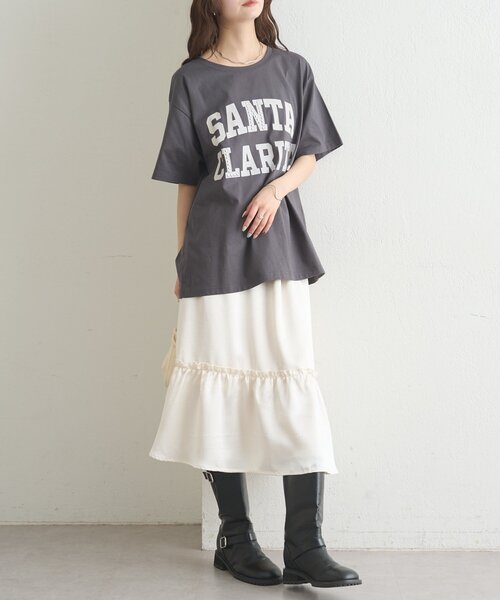 mystic(ミスティック)の「スタッズロゴカレッジTシャツ(Tシャツ/カットソー・レディース・グレー/チャコールグレー・FREE)」の21枚目の写真