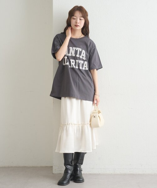 mystic(ミスティック)の「スタッズロゴカレッジTシャツ(Tシャツ/カットソー・レディース・グレー/チャコールグレー・FREE)」の22枚目の写真