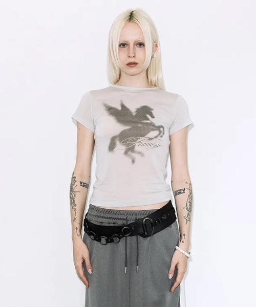 Ada.(エイダ)の「◇FANCYCLUB◇ブランド直輸入正規品/シャドウ ペガサス Tシャツ SHADOW PEGASUS TEE(Tシャツ/カットソー・レディース・グレー・FREE)」の9枚目の写真