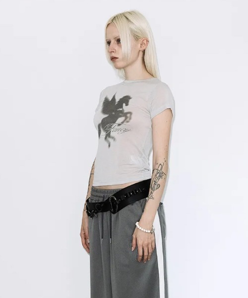Ada.(エイダ)の「◇FANCYCLUB◇ブランド直輸入正規品/シャドウ ペガサス Tシャツ SHADOW PEGASUS TEE(Tシャツ/カットソー・レディース・グレー・FREE)」の10枚目の写真