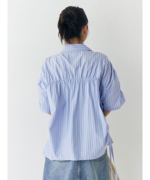 Ungrid(アングリッド)の「ハーフスリーブギャザーシャツ(シャツ/ブラウス・レディース・イエロー/ピンク/ブルー/オフホワイト・FREE)」の7枚目の写真