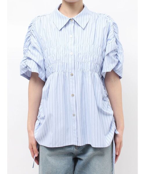 Ungrid(アングリッド)の「ハーフスリーブギャザーシャツ(シャツ/ブラウス・レディース・イエロー/ピンク/ブルー/オフホワイト・FREE)」の14枚目の写真