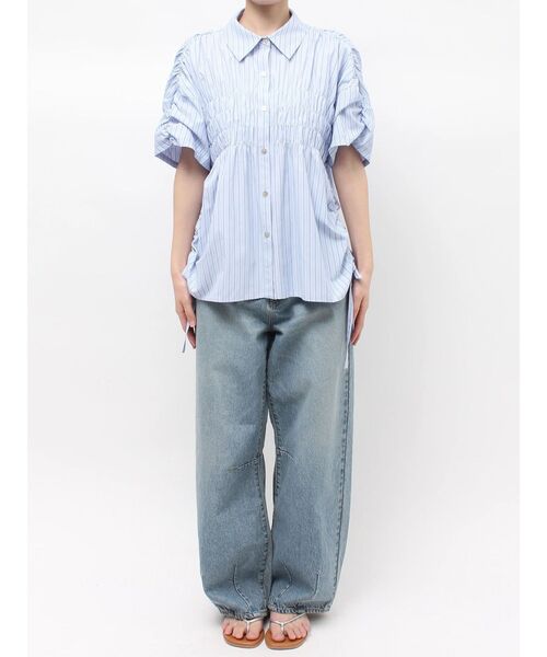 Ungrid(アングリッド)の「ハーフスリーブギャザーシャツ(シャツ/ブラウス・レディース・イエロー/ピンク/ブルー/オフホワイト・FREE)」の21枚目の写真