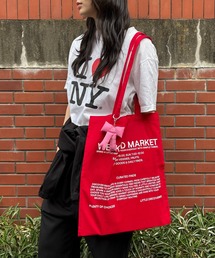 SETUP7（セットアップセブン）の「【THE READING ROOM PARIS】flat tote bag "WEEKEND MARKET" グラフィックプリント フラットトートバッグ コットン（トートバッグ）」