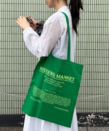 SETUP7（セットアップセブン）の「【THE READING ROOM PARIS】flat tote bag "WEEKEND MARKET" グラフィックプリント フラットトートバッグ コットン（トートバッグ）」