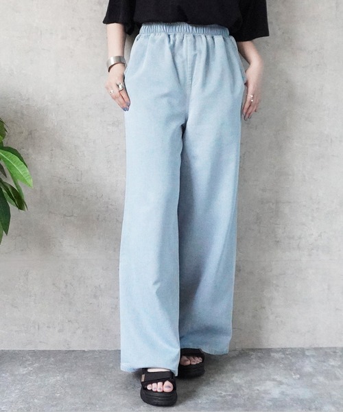 SELECT LEVERY(セレクトリベリー)の「やわらかガーゼデニムワイドパンツ(デニムパンツ・レディース・ワンウォッシュ/ブルー/ライトブルー・MEDIUM/SMALL/X-LARGE/LARGE)」の22枚目の写真