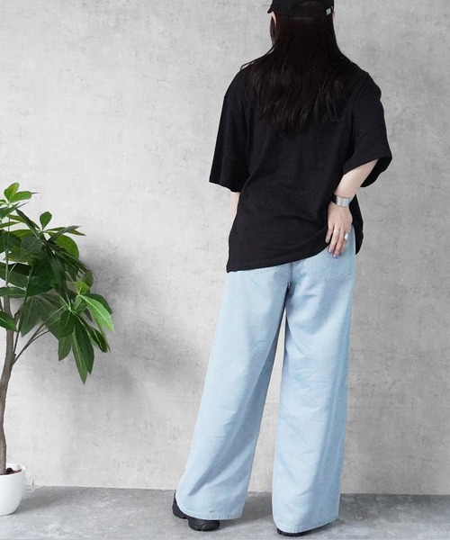 SELECT LEVERY(セレクトリベリー)の「やわらかガーゼデニムワイドパンツ(デニムパンツ・レディース・ワンウォッシュ/ブルー/ライトブルー・MEDIUM/SMALL/X-LARGE/LARGE)」の17枚目の写真