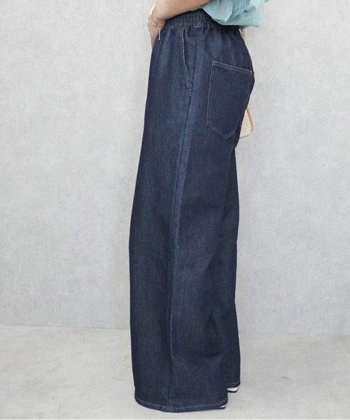 SELECT LEVERY(セレクトリベリー)の「やわらかガーゼデニムワイドパンツ(デニムパンツ・レディース・ワンウォッシュ/ブルー/ライトブルー・MEDIUM/SMALL/X-LARGE/LARGE)」の10枚目の写真