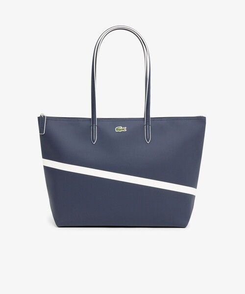 LACOSTE（ラコステ）の「L.12.12 コンセプトシーズナル ストライプ鹿の子トートバッグ（トートバッグ・レディース・ネイビー・FREE）」の2枚目の写真