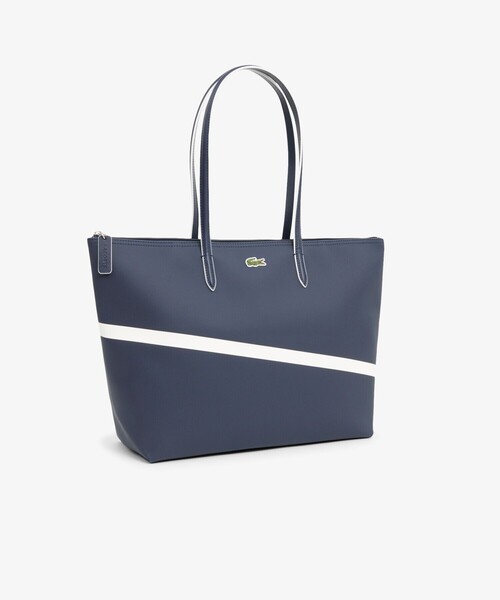 LACOSTE（ラコステ）の「L.12.12 コンセプトシーズナル ストライプ鹿の子トートバッグ（トートバッグ・レディース・ネイビー・FREE）」の4枚目の写真