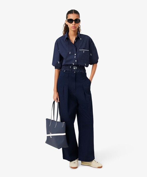 LACOSTE（ラコステ）の「L.12.12 コンセプトシーズナル ストライプ鹿の子トートバッグ（トートバッグ・レディース・ネイビー・FREE）」の7枚目の写真