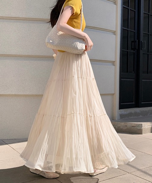 ワッシャーティアードフレアスカート（スカート）｜Diosfront