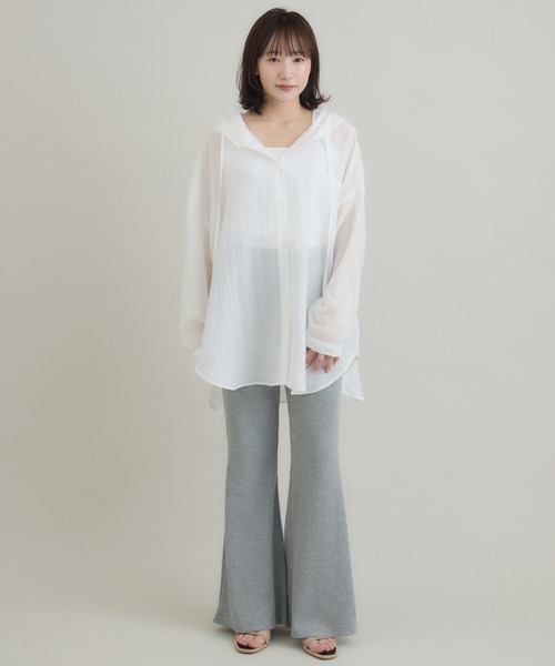 RU.TI.LE（ルチル）の「【RU.TI.LE】テレコフレアパンツ（その他パンツ・レディース・グレー/ブラック・MEDIUM）」の10枚目の写真