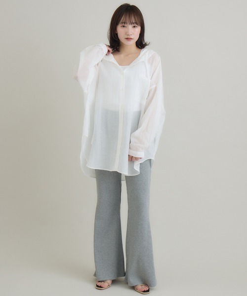 RU.TI.LE（ルチル）の「【RU.TI.LE】テレコフレアパンツ（その他パンツ・レディース・グレー/ブラック・MEDIUM）」の11枚目の写真