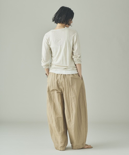 Curensology（カレンソロジー）の「Curensology(カレンソロジー)/シアーリネンロングスリーブTシャツ（Tシャツ/カットソー・レディース・オフホワイト/ライトピンク/ブラック・FREE）」の6枚目の写真