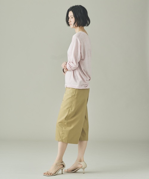 Curensology（カレンソロジー）の「Curensology(カレンソロジー)/シアーリネンロングスリーブTシャツ（Tシャツ/カットソー・レディース・オフホワイト/ライトピンク/ブラック・FREE）」の18枚目の写真