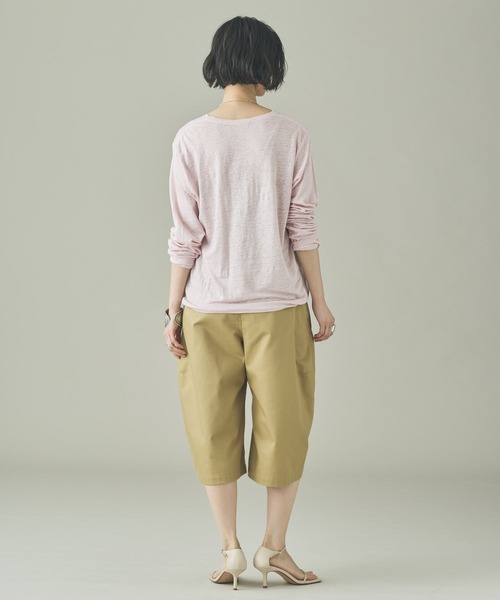 Curensology（カレンソロジー）の「Curensology(カレンソロジー)/シアーリネンロングスリーブTシャツ（Tシャツ/カットソー・レディース・オフホワイト/ライトピンク/ブラック・FREE）」の19枚目の写真